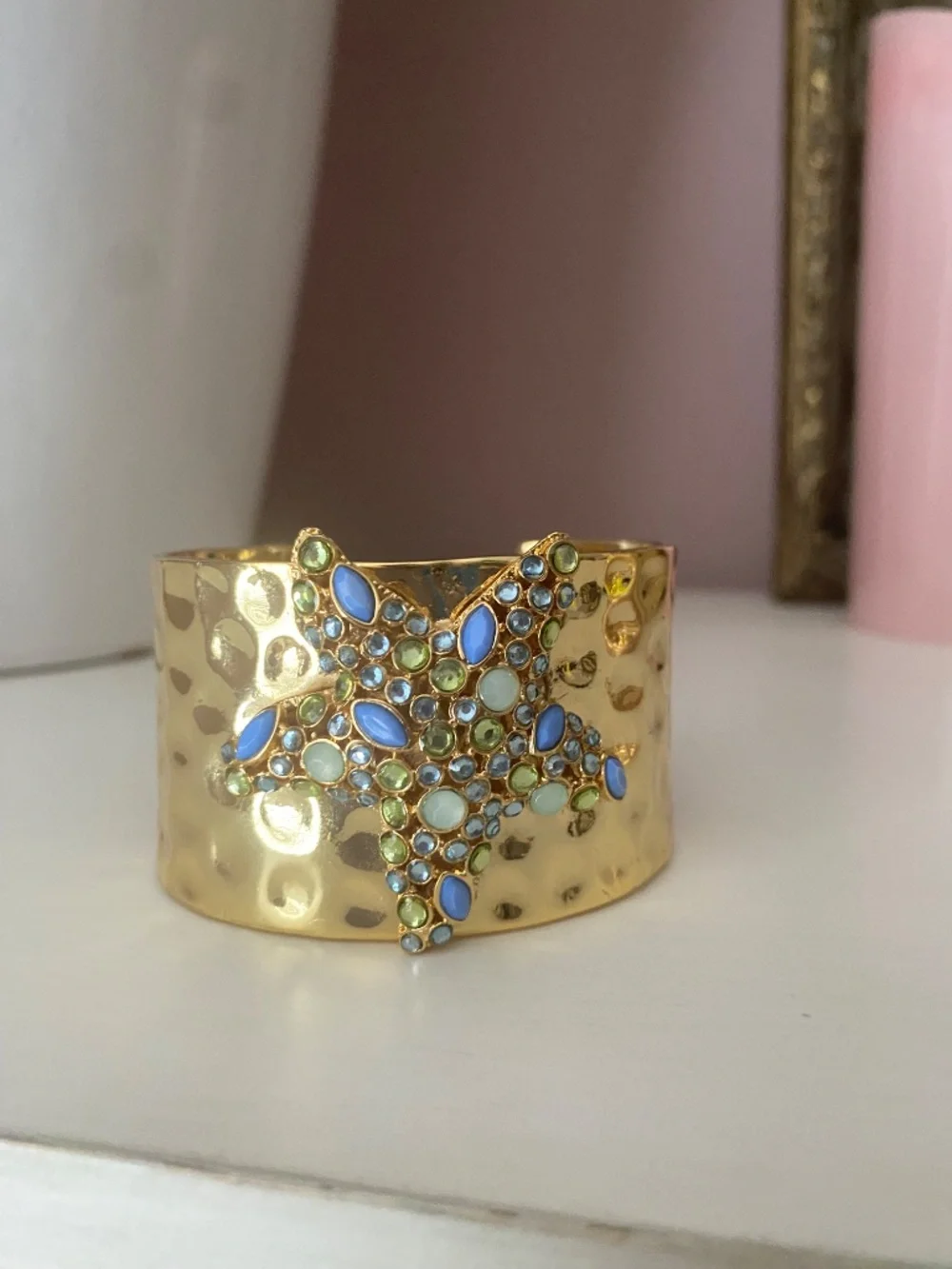 Lilly Pulitzer Gold Hammered Starfish Bangle Bracelet